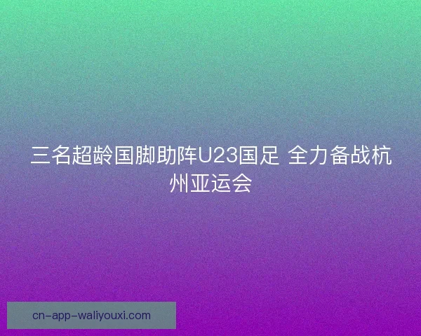 三名超龄国脚助阵U23国足 全力备战杭州亚运会